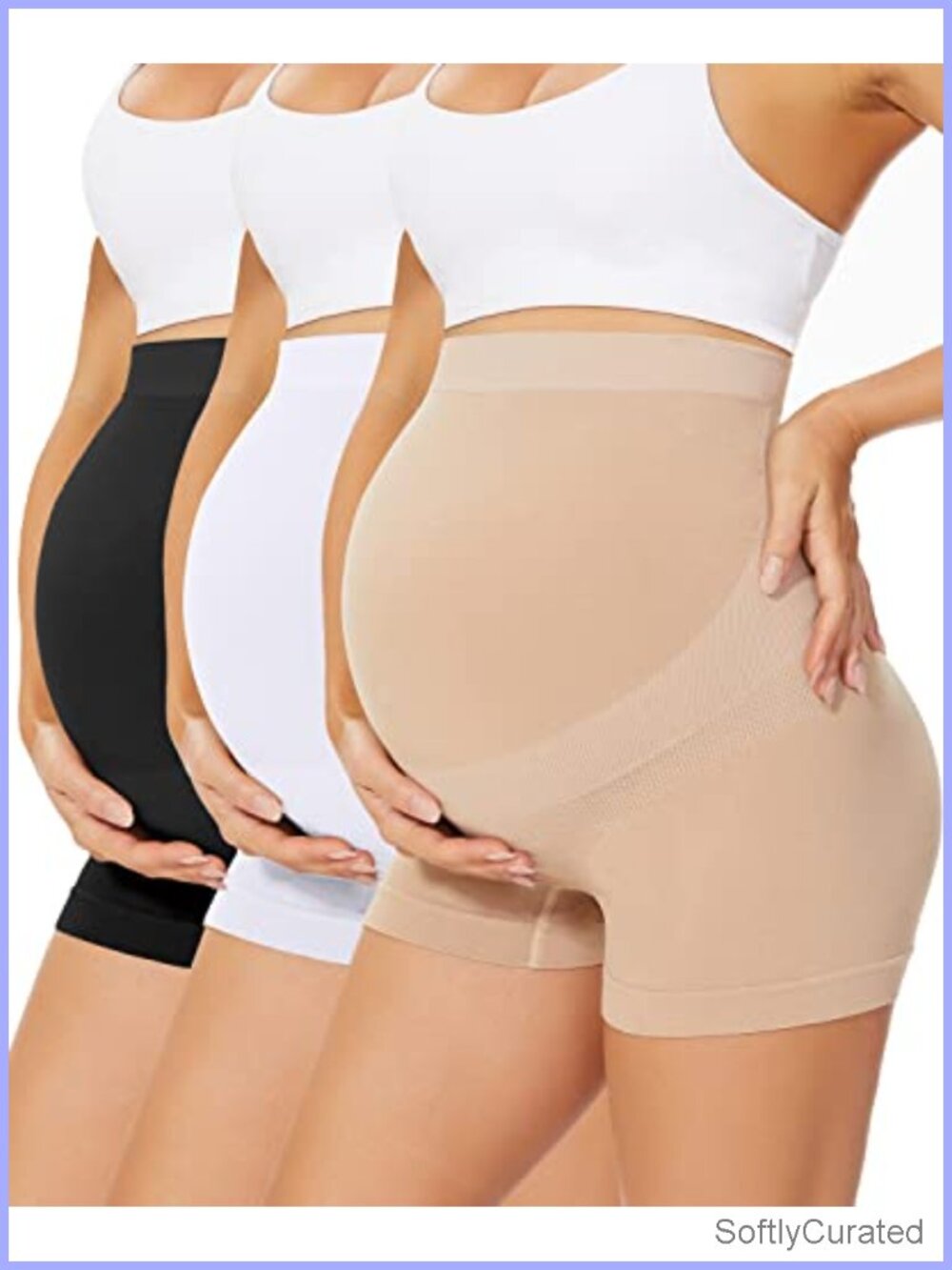 Seamless Maternity Boyshort Underwear Over Bump High Waisted Shapewear Panties